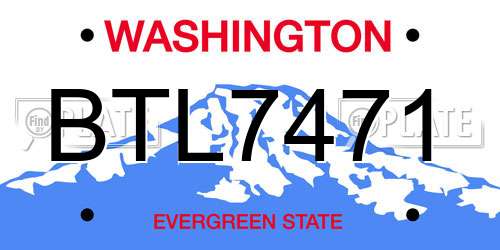 BTL7471 Washington License Plate