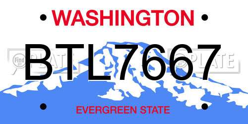 BTL7667 Washington License Plate