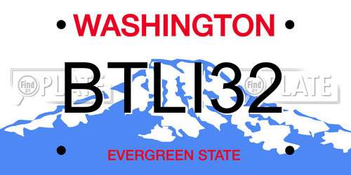 BTLI32 Washington License Plate