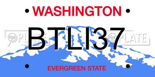 BTLI37 Washington License Plate