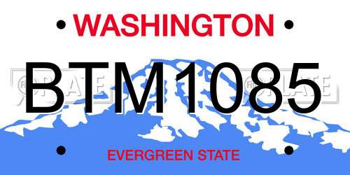 BTM1085 Washington License Plate