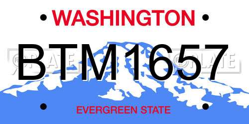 BTM1657 Washington License Plate