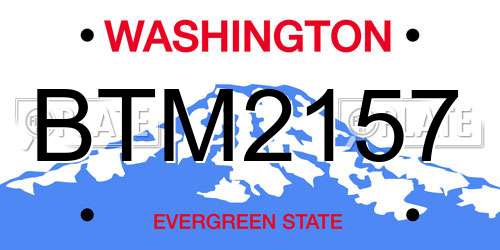 BTM2157 Washington License Plate