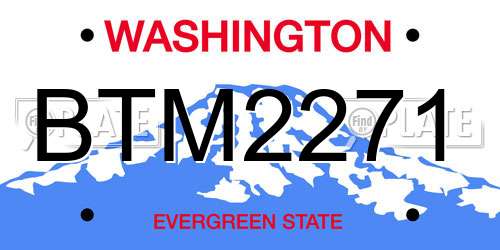 BTM2271 Washington License Plate