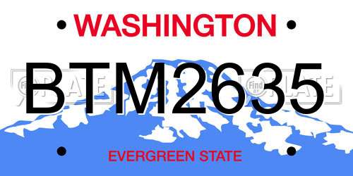 BTM2635 Washington License Plate