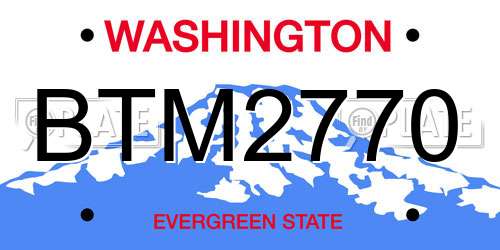BTM2770 Washington License Plate