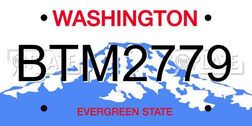 BTM2779 Washington License Plate