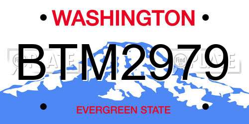 BTM2979 Washington License Plate