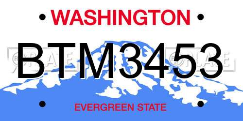 BTM3453 Washington License Plate