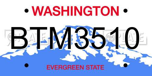 BTM3510 Washington License Plate
