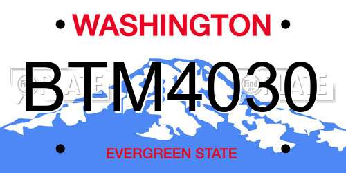 BTM4030 Washington License Plate