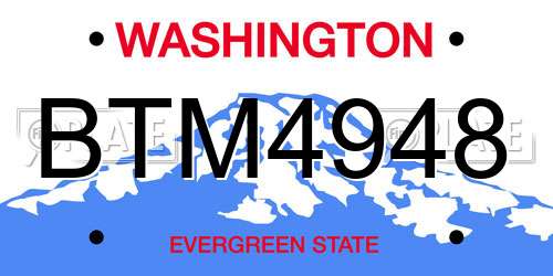 BTM4948 Washington License Plate