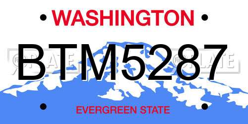 BTM5287 Washington License Plate