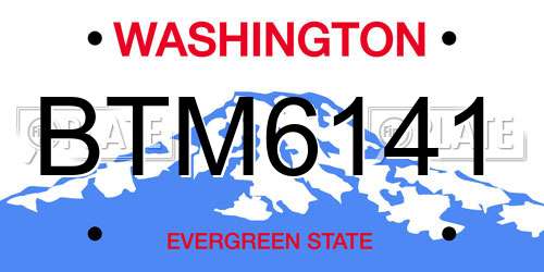 BTM6141 Washington License Plate