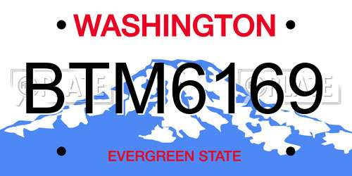 BTM6169 Washington License Plate