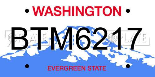BTM6217 Washington License Plate