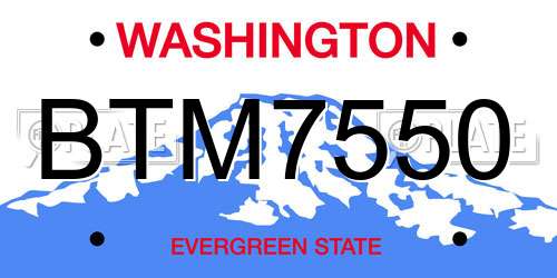 BTM7550 Washington License Plate