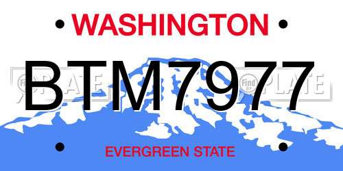 BTM7977 Washington License Plate