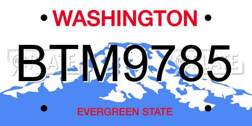 BTM9785 Washington License Plate