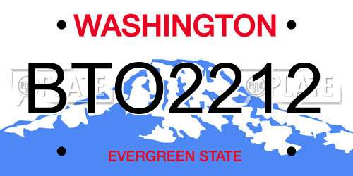BTO2212 Washington License Plate
