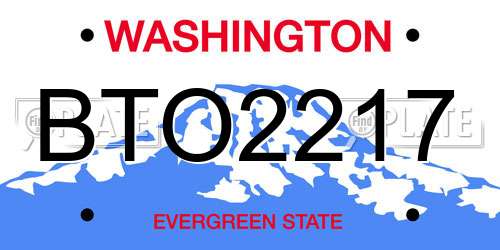BTO2217 Washington License Plate