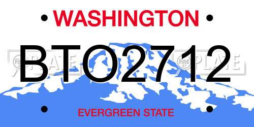 BTO2712 Washington License Plate
