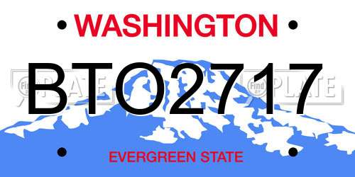 BTO2717 Washington License Plate