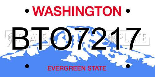 BTO7217 Washington License Plate