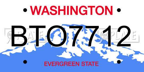BTO7712 Washington License Plate