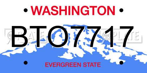 BTO7717 Washington License Plate