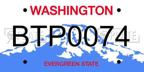 BTP0074 Washington License Plate