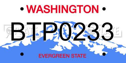 BTP0233 Washington License Plate