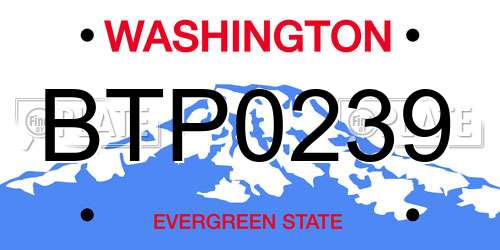 BTP0239 Washington License Plate