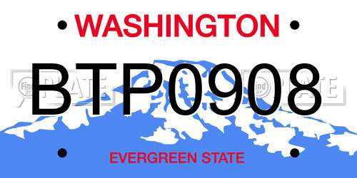 BTP0908 Washington License Plate