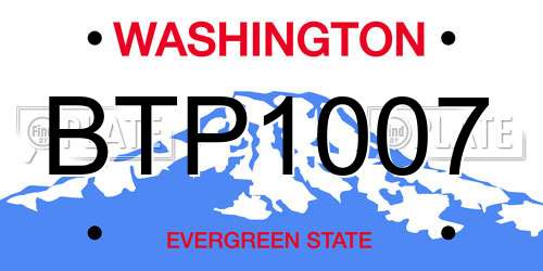 BTP1007 Washington License Plate