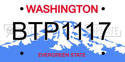 BTP1117 Washington License Plate