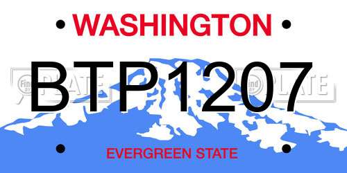 BTP1207 Washington License Plate