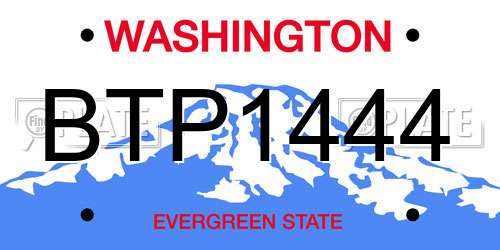BTP1444 Washington License Plate