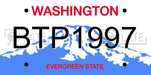 BTP1997 Washington License Plate