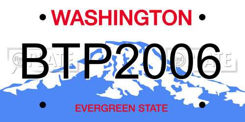 BTP2006 Washington License Plate