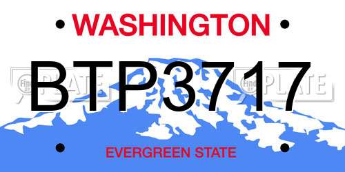 BTP3717 Washington License Plate