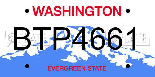 BTP4661 Washington License Plate