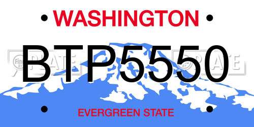 BTP5550 Washington License Plate