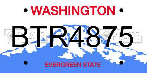 BTR4875 Washington License Plate