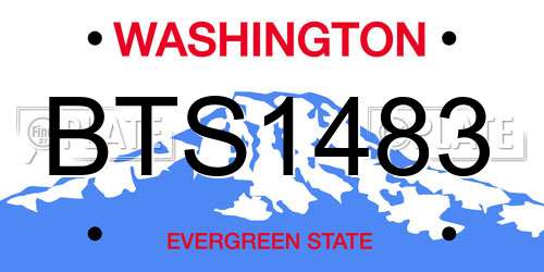 BTS1483 Washington License Plate