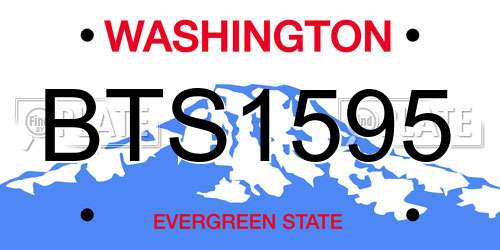 BTS1595 Washington License Plate