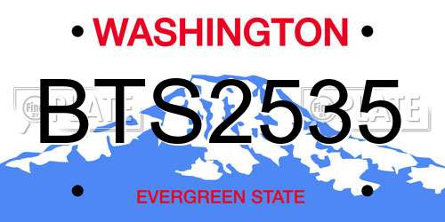 BTS2535 Washington License Plate