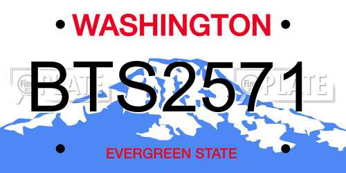 BTS2571 Washington License Plate