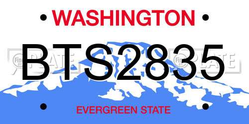 BTS2835 Washington License Plate