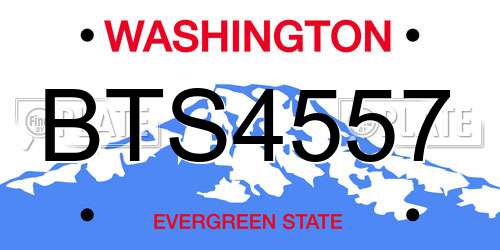 BTS4557 Washington License Plate